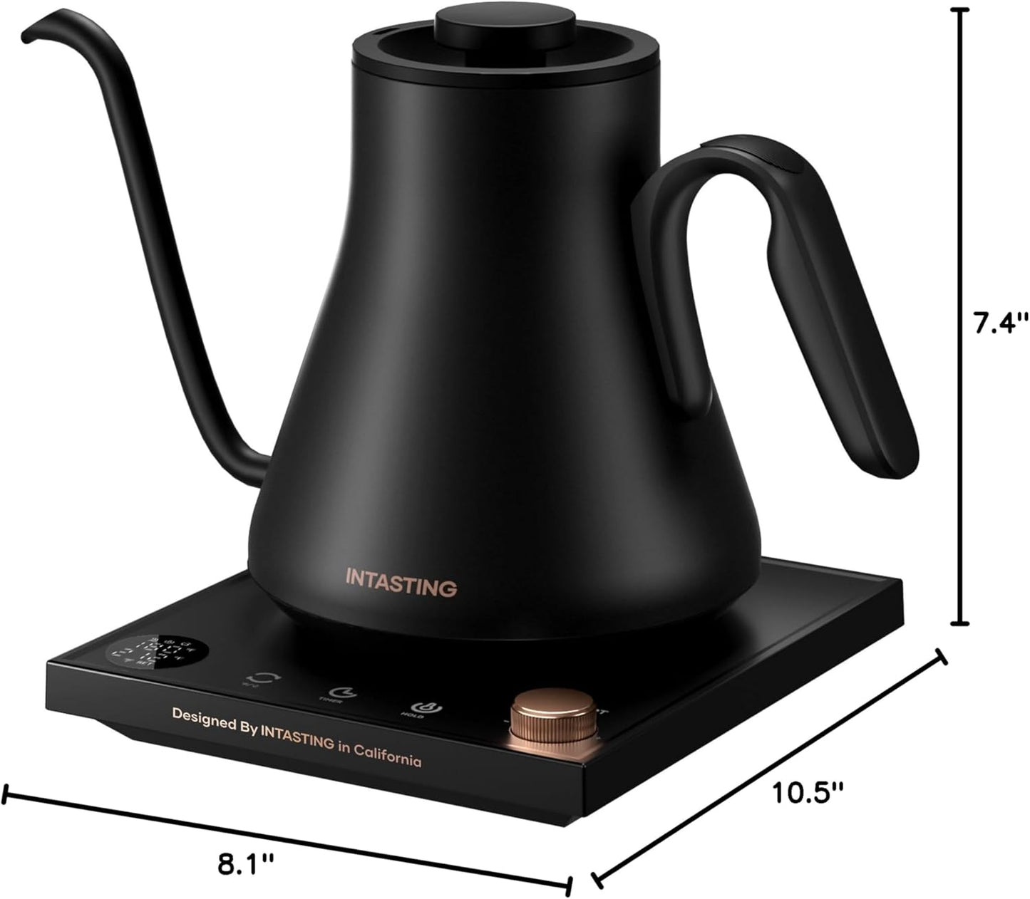Gooseneck Electric Kettle for Pour Over Coffee - Precise ±1°F Temp Control by INTASTING