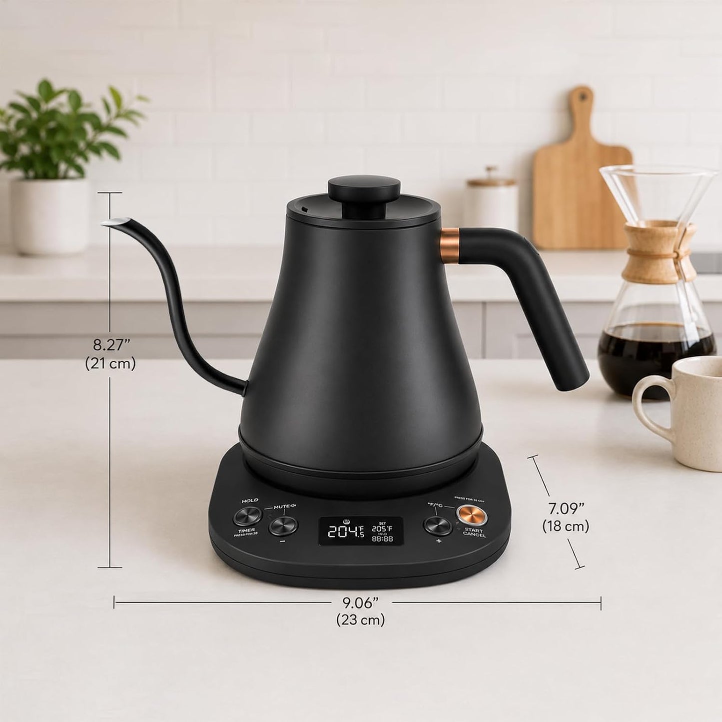 Gooseneck Electric Kettle with Temperature Control for Coffee & Tea - Mecity HB-3166M