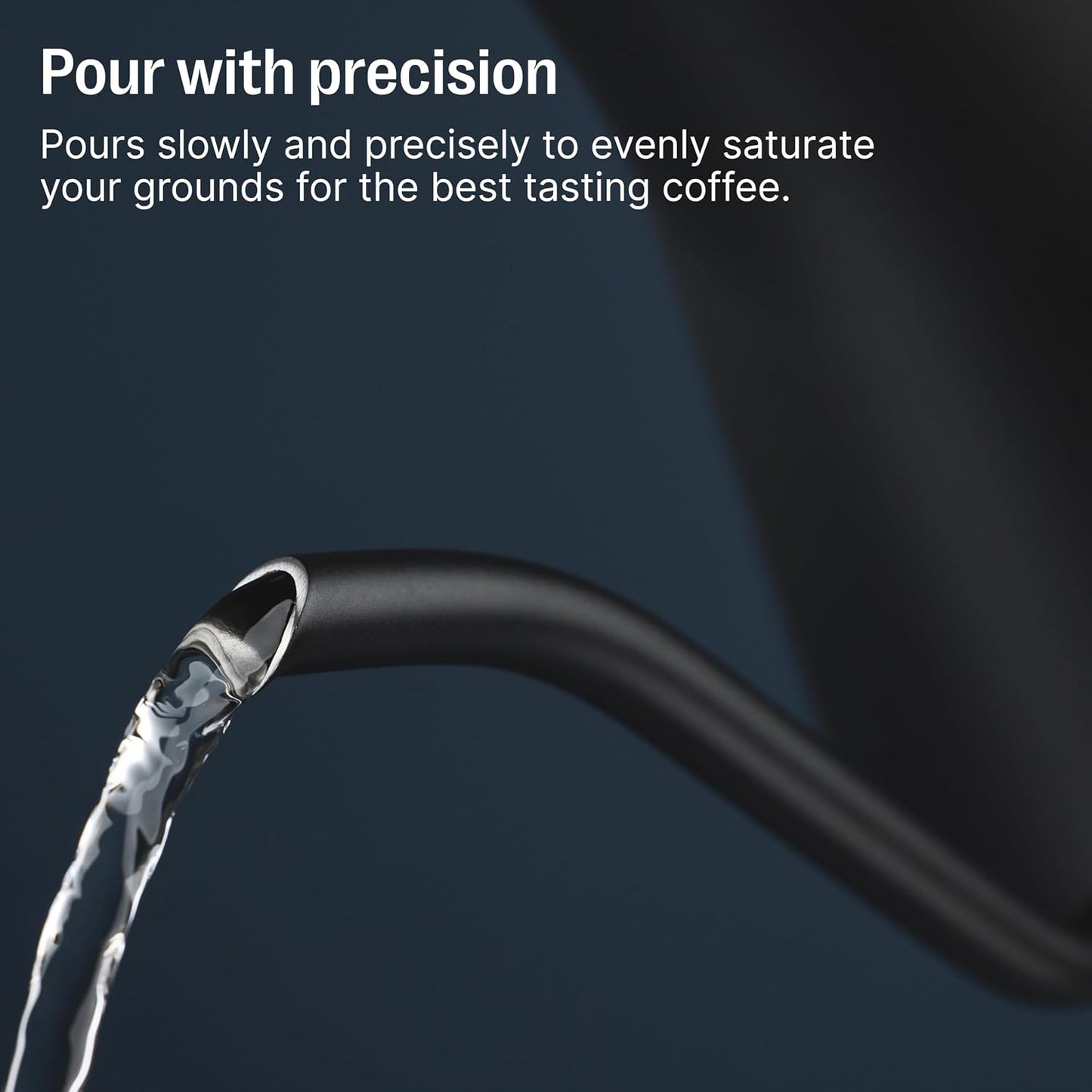 Fellow Stagg EKG Pro Pour-Over Coffee & Tea Kettle - To-the-Degree Temp Control, Precision Gooseneck Spout, 0.9L Matte Black
