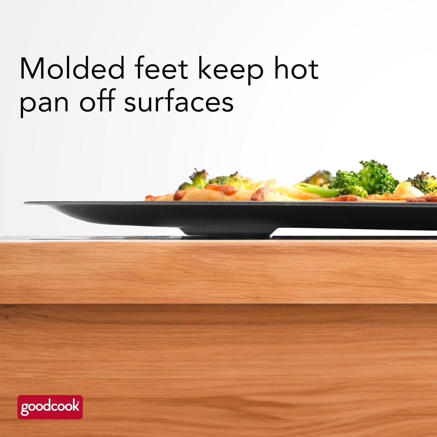 GoodCook 15.75-Inch Perforated Nonstick Carbon Steel Pizza Pan with Cutting Guides