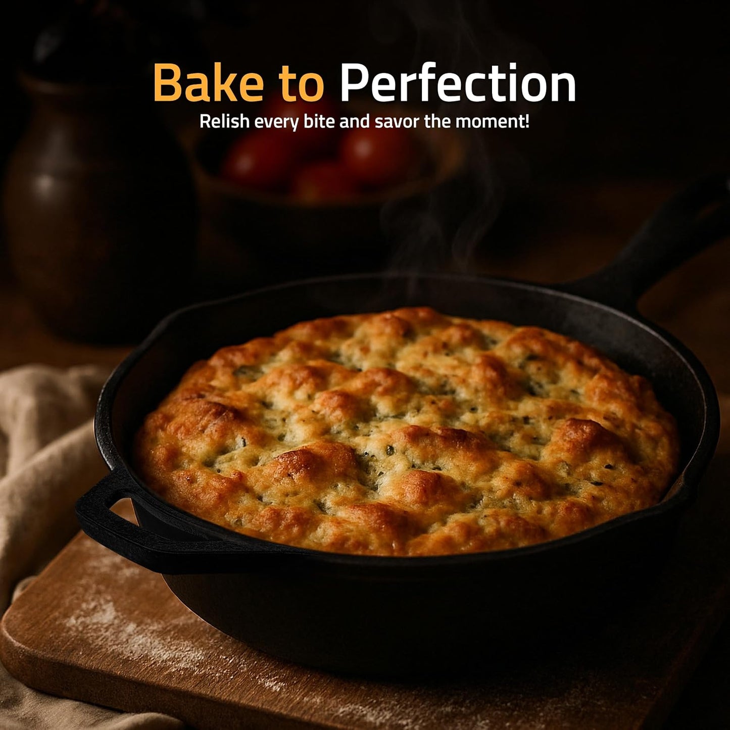 Utopia Kitchen 12-Inch Cast Iron Skillet - Pre-Seasoned Chef Pan for Stovetop & Outdoor Cooking