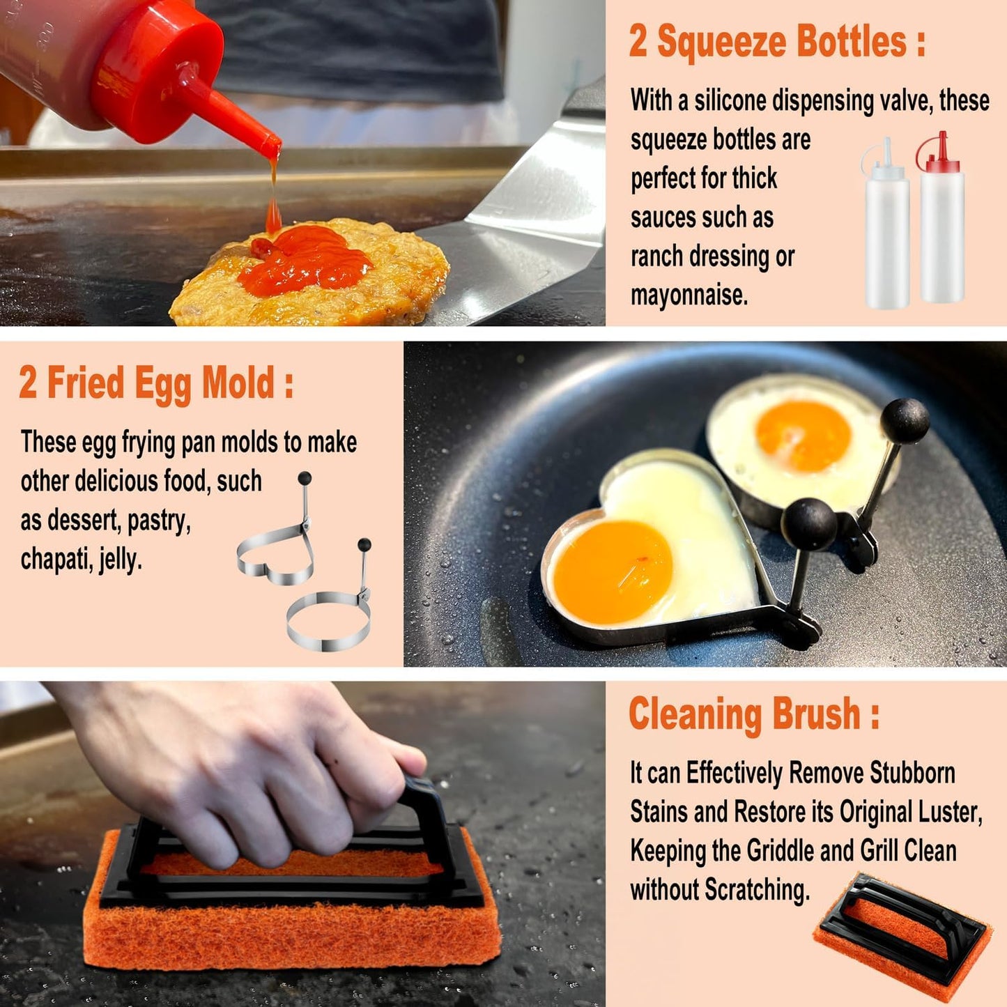 N NOBLE FAMILY 38PCS Griddle Accessories Kit - Professional Outdoor Barbecue Tools Set with Spatula, Tongs, Burger Press & Carry Bag