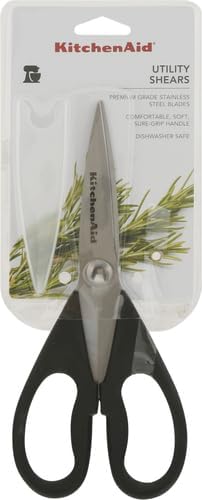 KitchenAid Premium Stainless Steel Kitchen Shears with Comfort Grip & Protective Sheath - Dishwasher Safe for Easy Cleaning