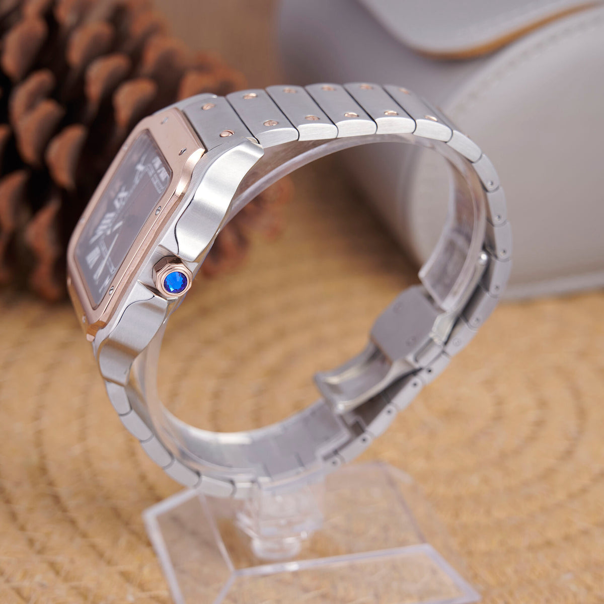 Santos Two-Tone Rose Gold - Brown - photo 2