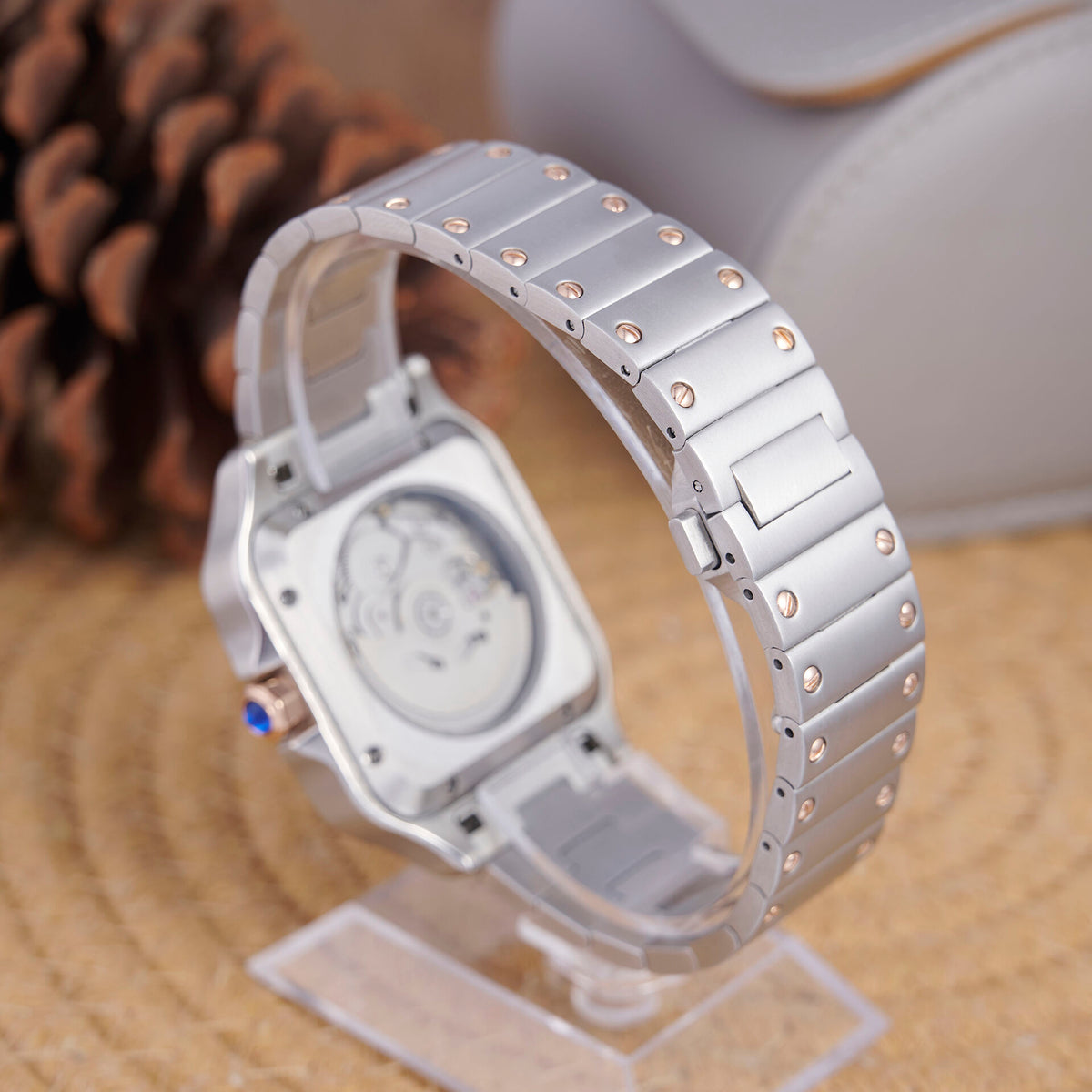 Santos Two-Tone Rose Gold - Brown - photo 3