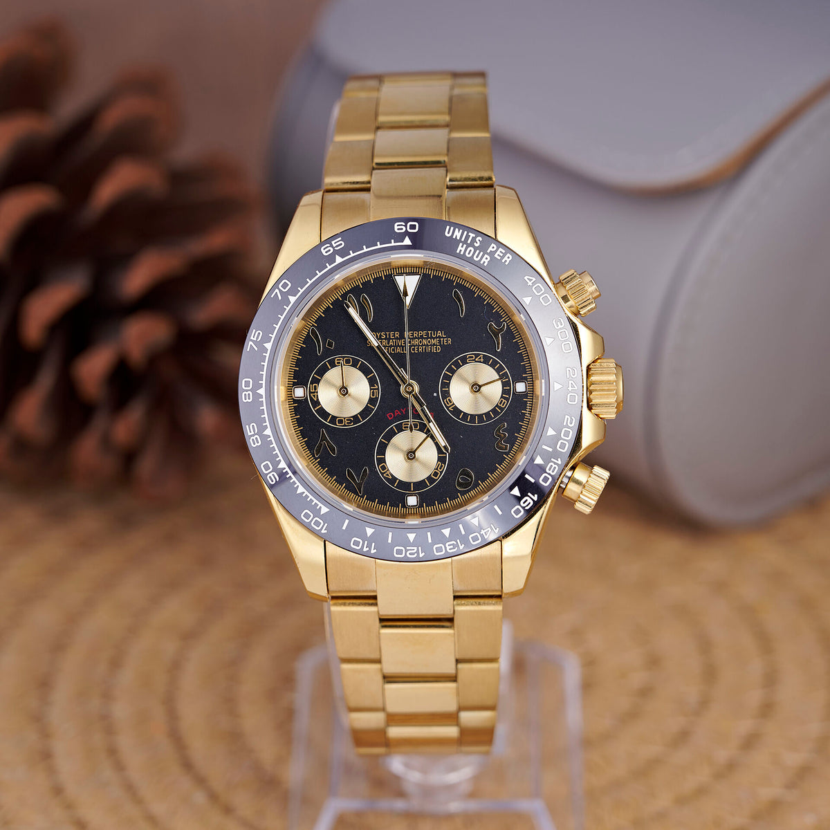 Daytona Obsidian Arabic Chronograph - Yellow Gold - photo 1