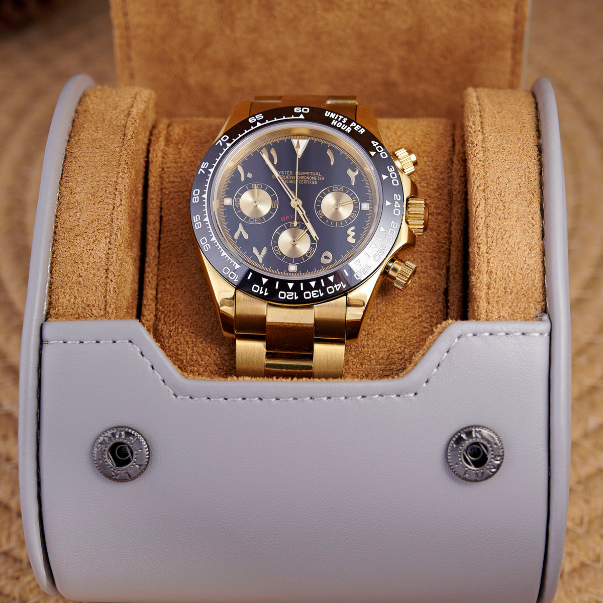 Daytona Obsidian Arabic Chronograph - Yellow Gold - photo 4