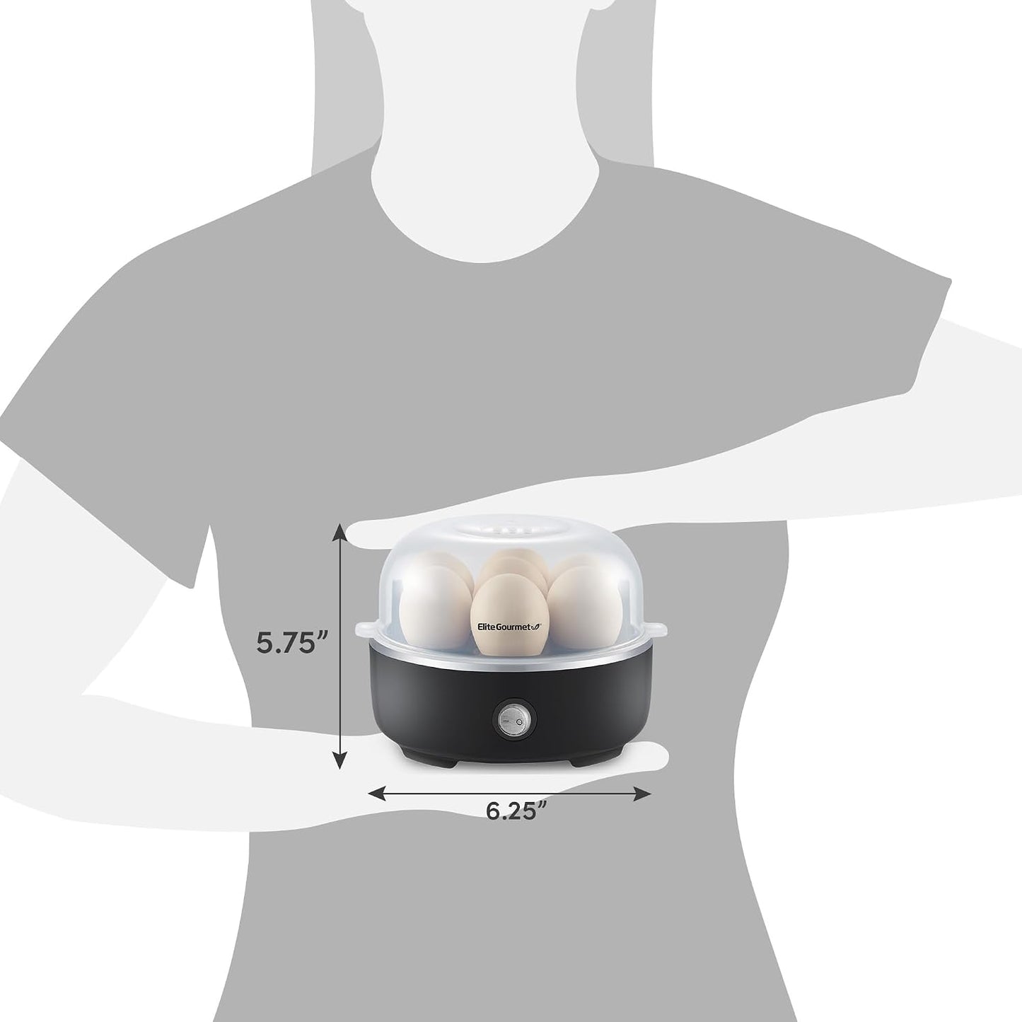 Elite Gourmet EGC115B 7-Egg Electric Egg Cooker with Auto Shut-Off