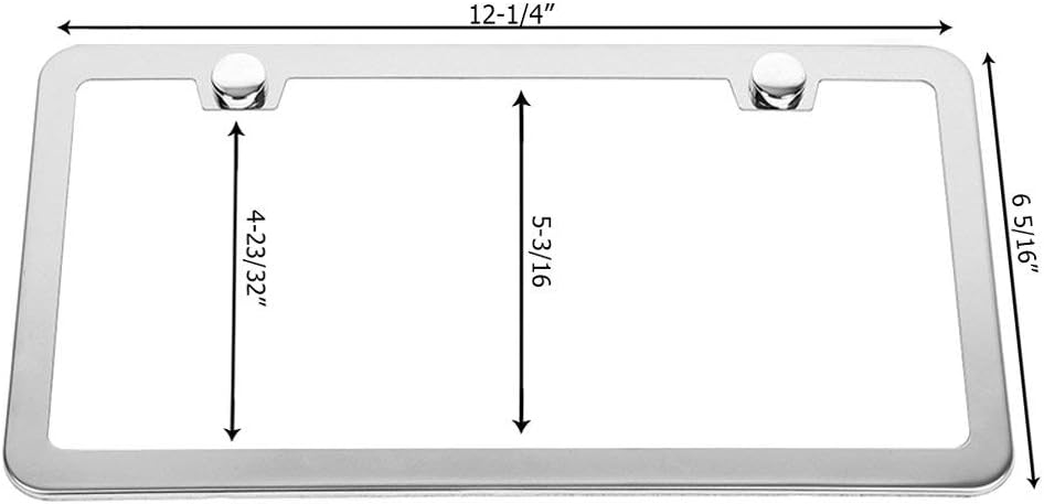 SunplusTrade Slim Stainless Steel License Plate Frame - Rust-Free & Chrome Finish