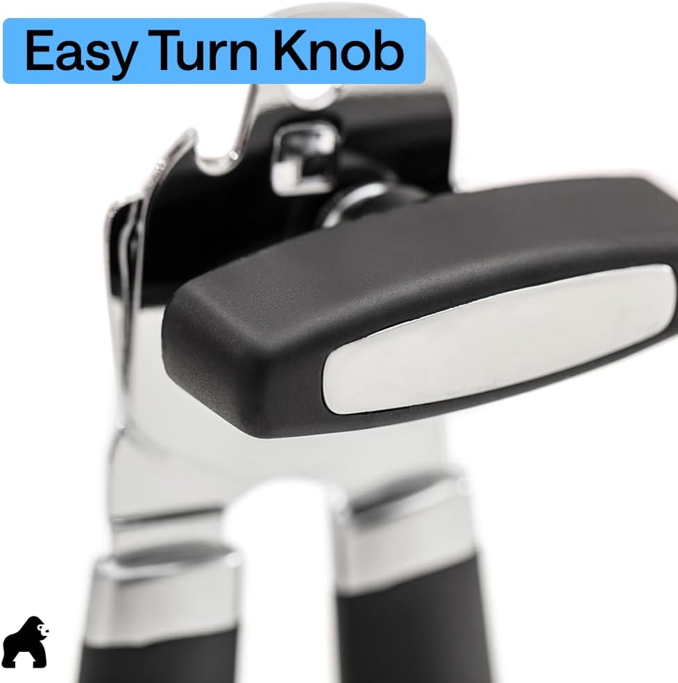 GORILLA GRIP Heavy Duty Manual Can Opener - Stainless Steel Smooth Edge for Effortless Cuts