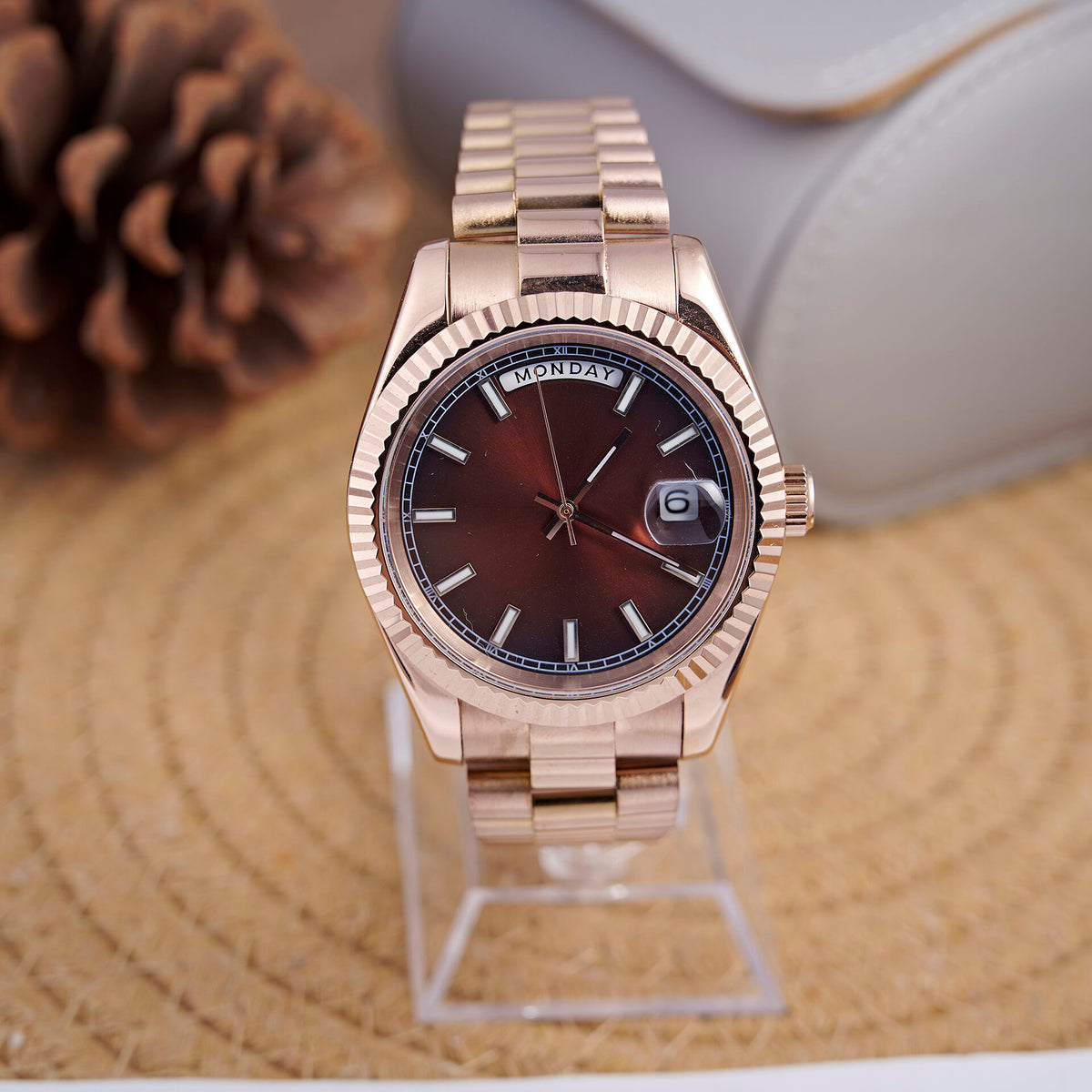 Day-Date Brown Rose Gold Oyster - photo 1