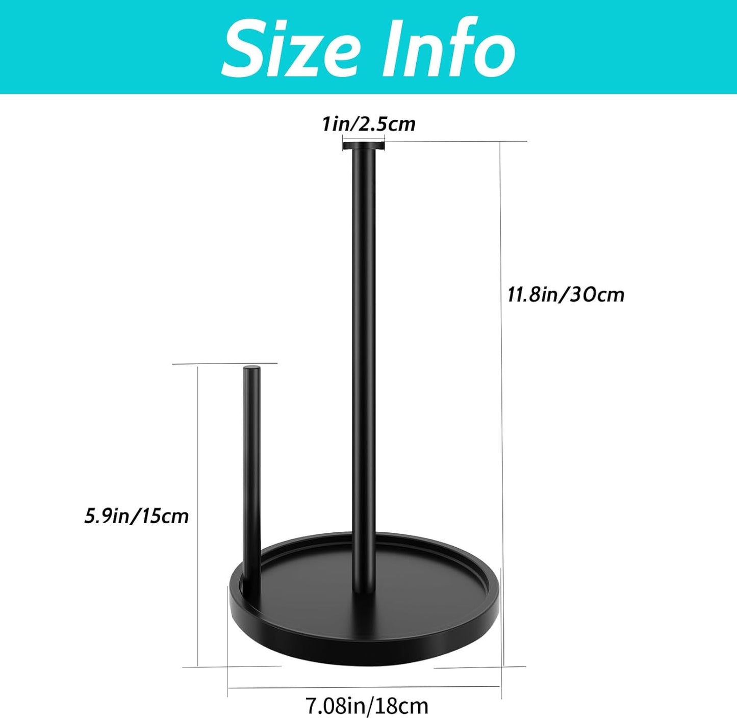 STWWO Freestanding Paper Towel Holder with Anti-Slip Base for Kitchen Countertop