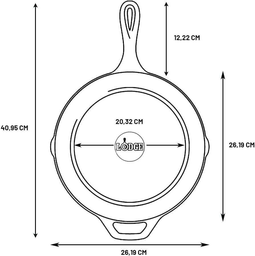 Lodge 10.25 Inch Cast Iron Skillet - Naturally Non-Stick & Oven Safe for Home & Camping