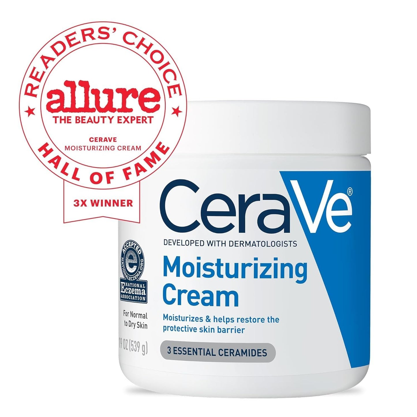 CeraVe Moisturizing Cream for Dry Skin with Ceramides & Hyaluronic Acid (19 fl oz)