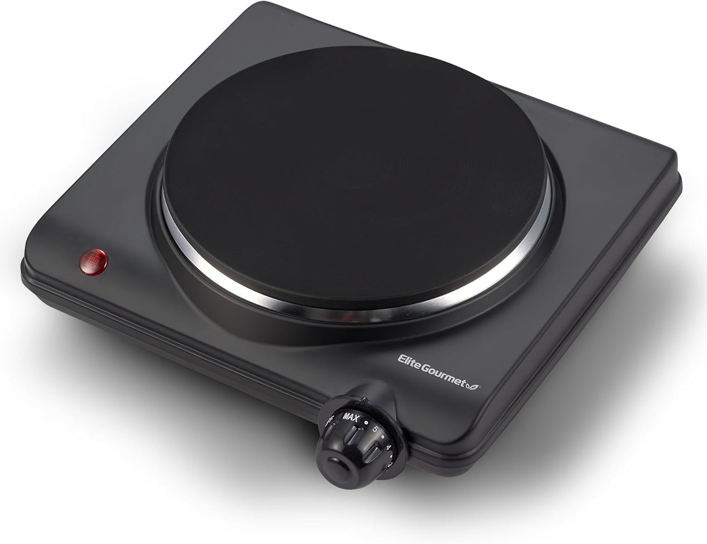 Elite Gourmet Portable Electric Burner - 1000W Cast Iron Hot Plate for RVs & Small Kitchens