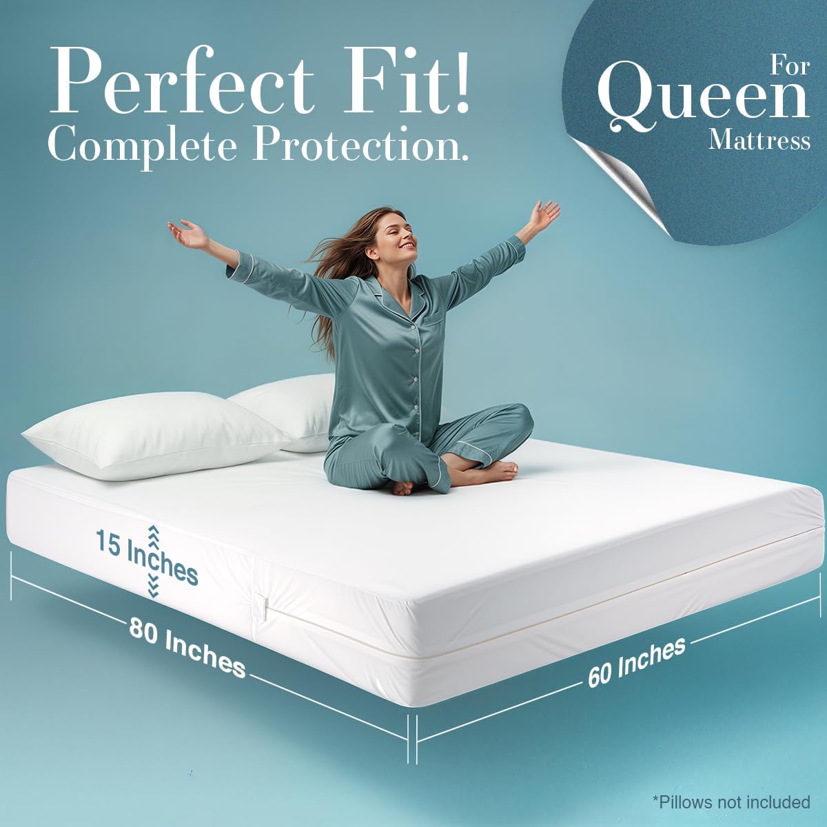 Utopia Bedding Queen Waterproof Mattress Encasement - Zippered Bug & Dust Mite Proof Cover