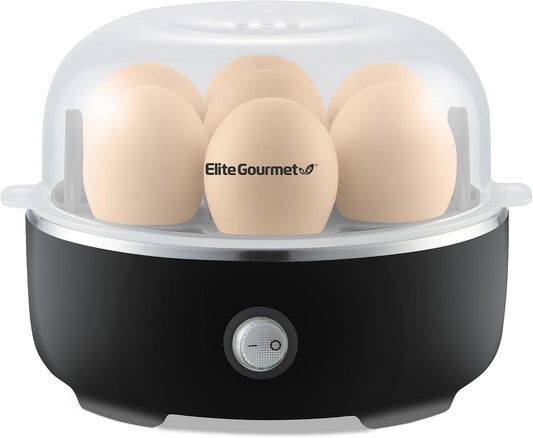 Elite Gourmet EGC115B 7-Egg Electric Egg Cooker with Auto Shut-Off