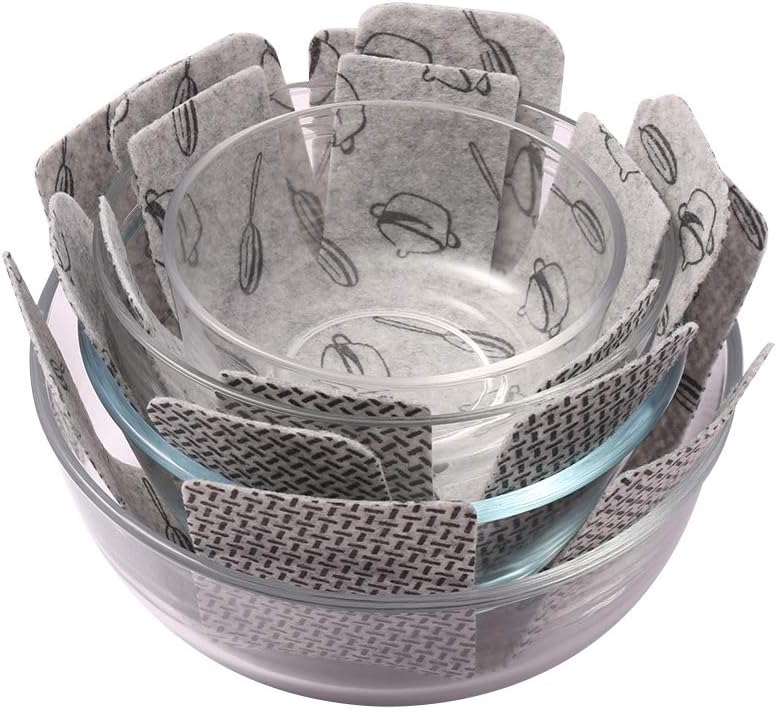 BOYAN 12-Piece Pot & Pan Protectors Set - Felt Divider Pads to Prevent Scratching When Stacking