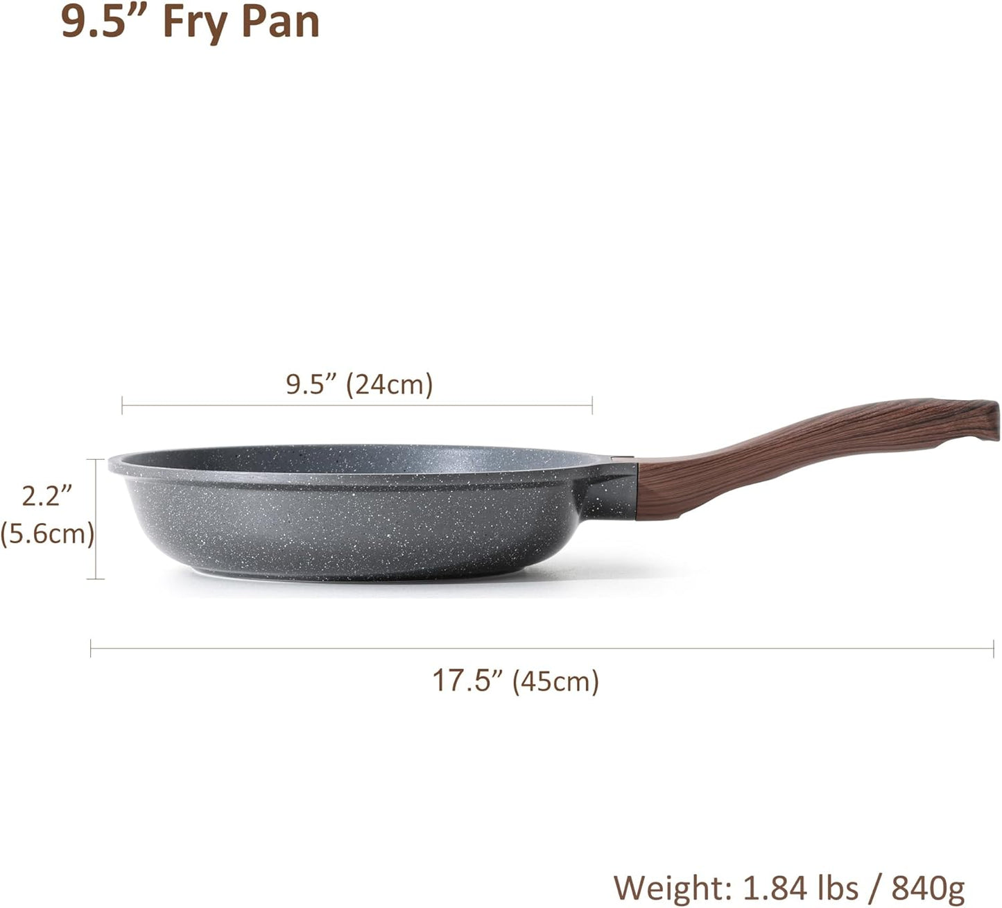 SENSARTE Healthy Nonstick Omelette Pan - Swiss Granite Coating, PFOA-Free (9.5")