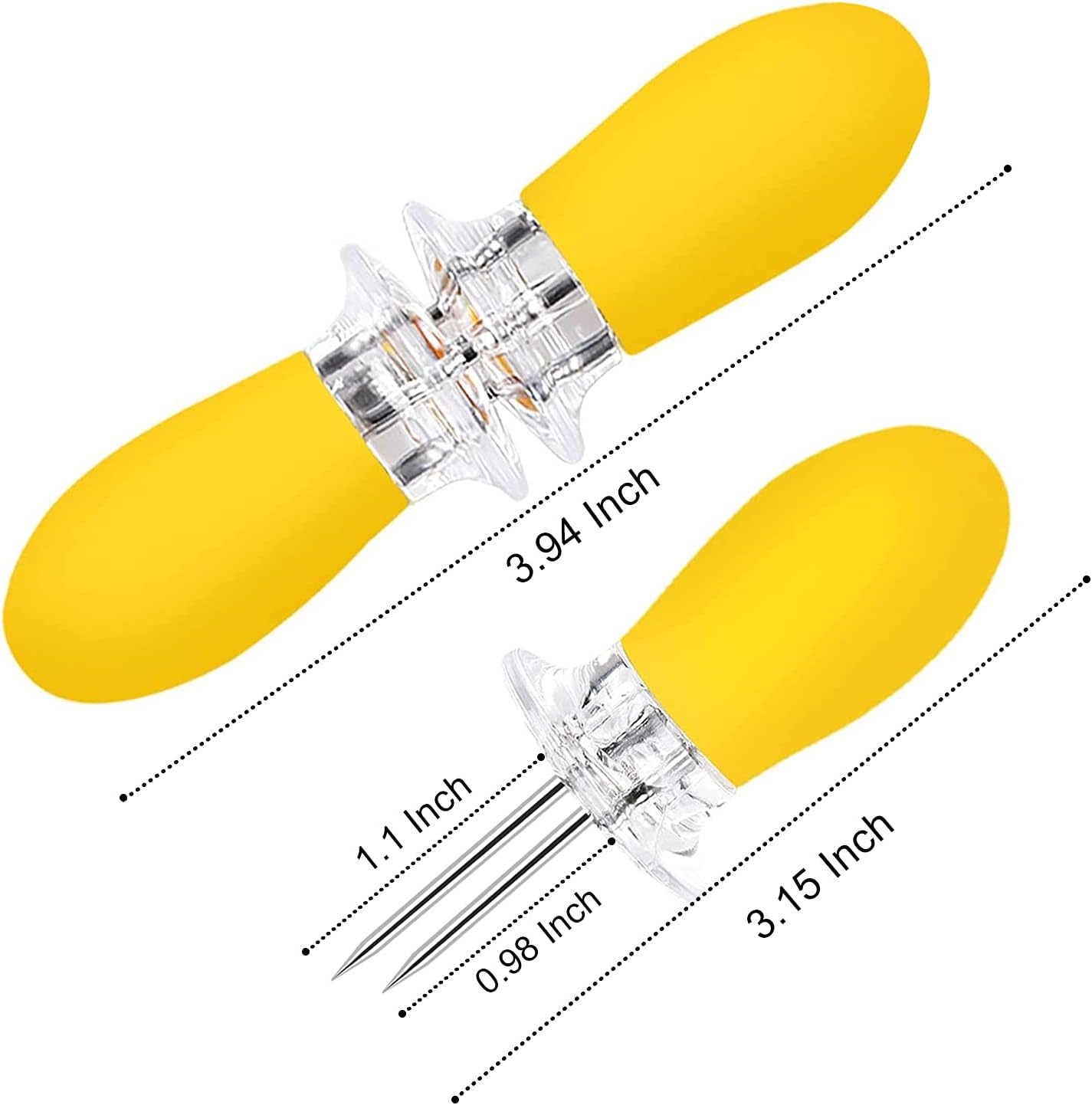 AUGSUN 18-Piece Stainless Steel Corn Cob Holders with Silicone Handle & Butter Spreader