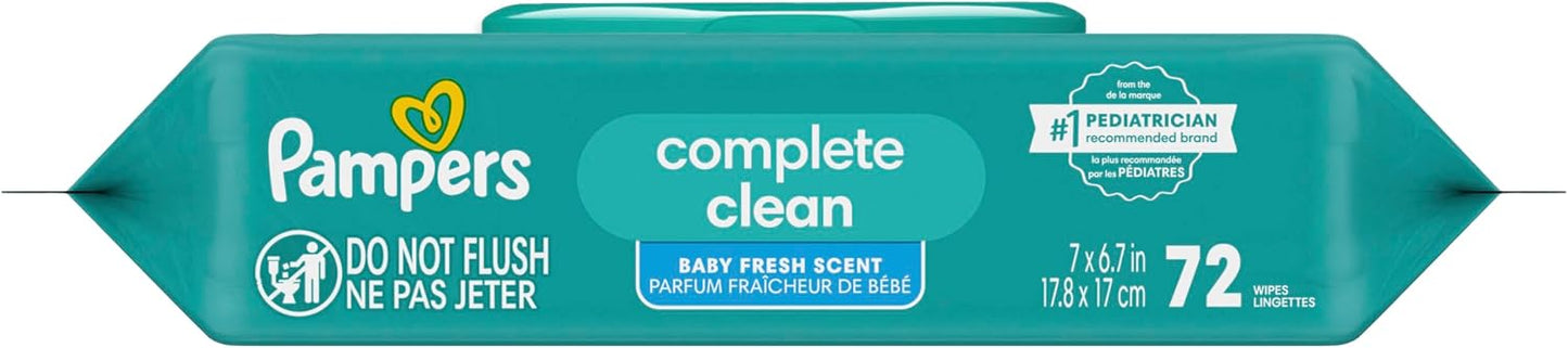 Pampers Baby Wipes - Gentle Head-to-Toe Clean with Baby Fresh Scent, 72 Count