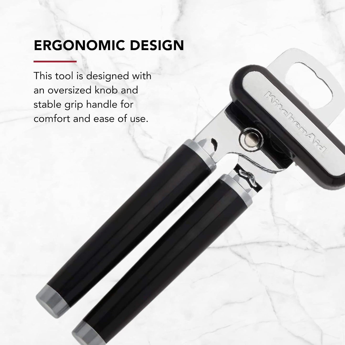 KitchenAid Classic 2-in-1 Manual Can & Bottle Opener - Razor Sharp Stainless Steel Wheel, Soft Ergonomic Handles