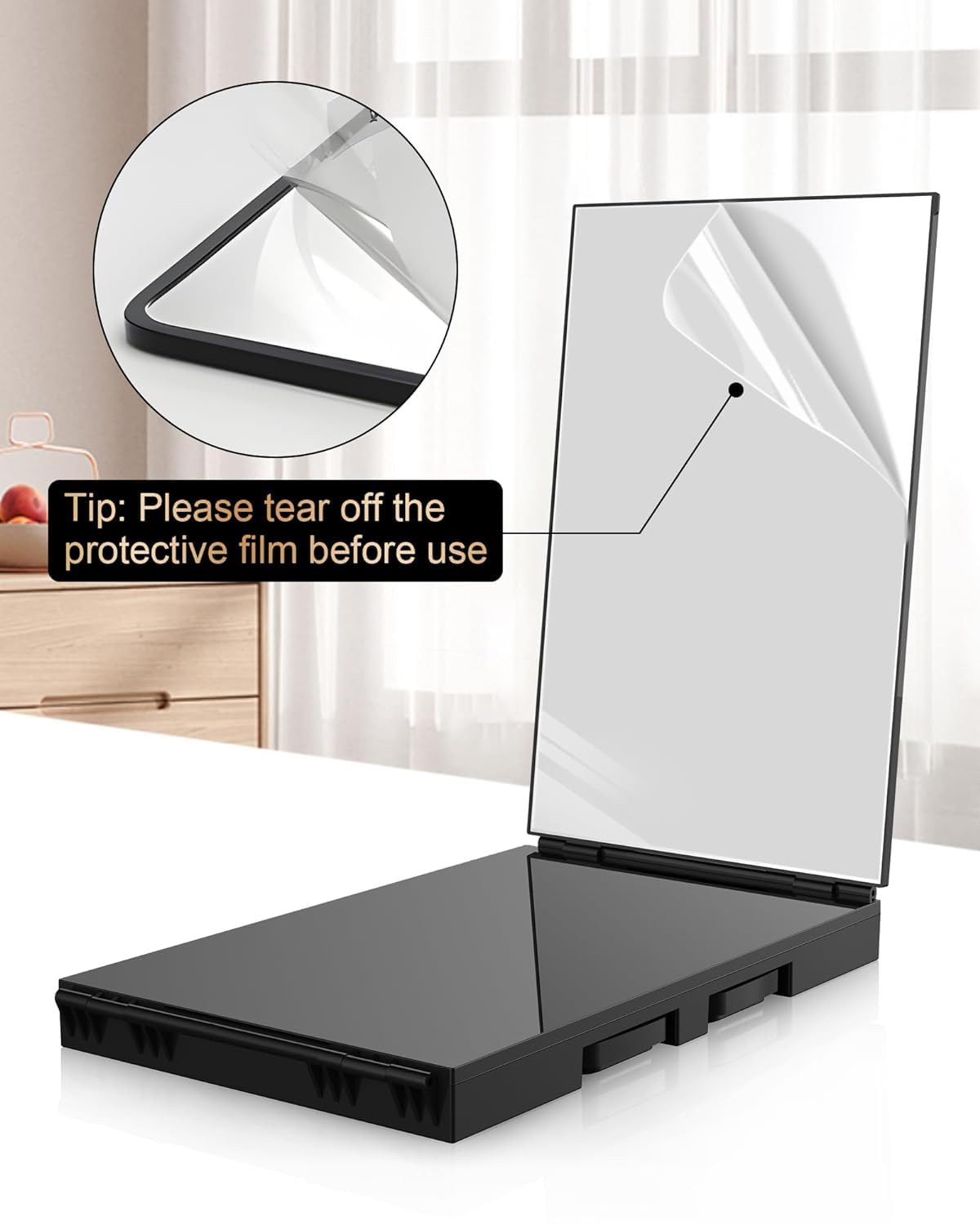 JUSRON 360° Viewing Angle Hair Cutting Mirror - Clear Anti-Fog HD Glass for Home Styling