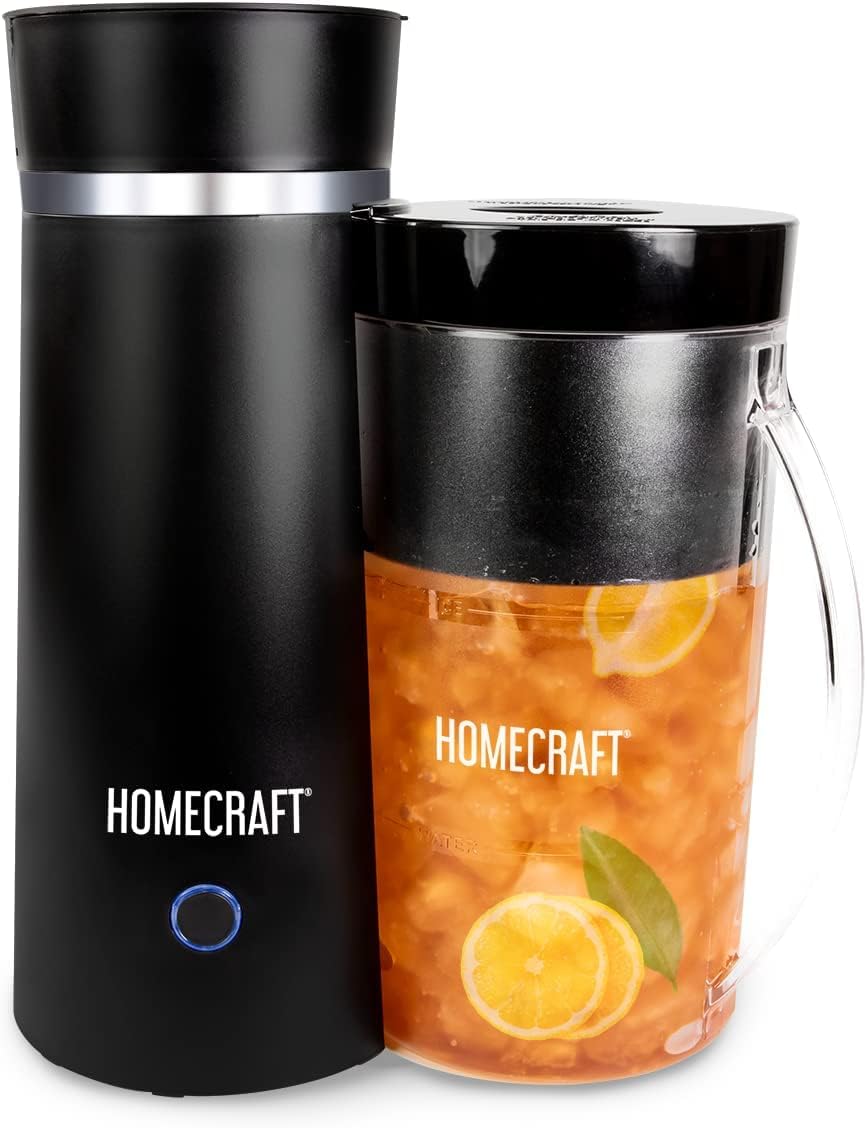 Homecraft Electric Iced Tea Maker for Sweet Tea & Cold Brew - Double Insulated Pitcher, Black