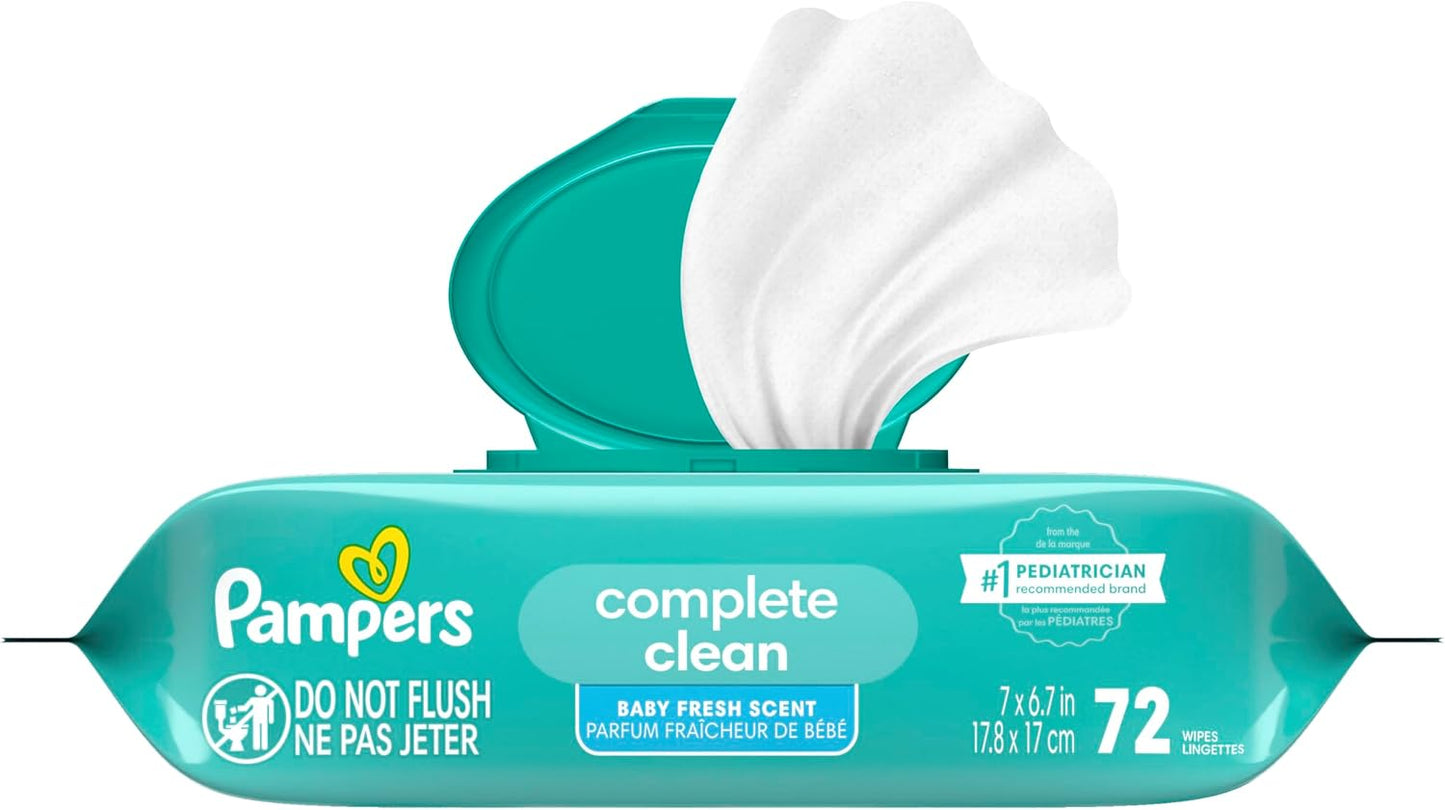 Pampers Baby Wipes - Gentle Head-to-Toe Clean with Baby Fresh Scent, 72 Count