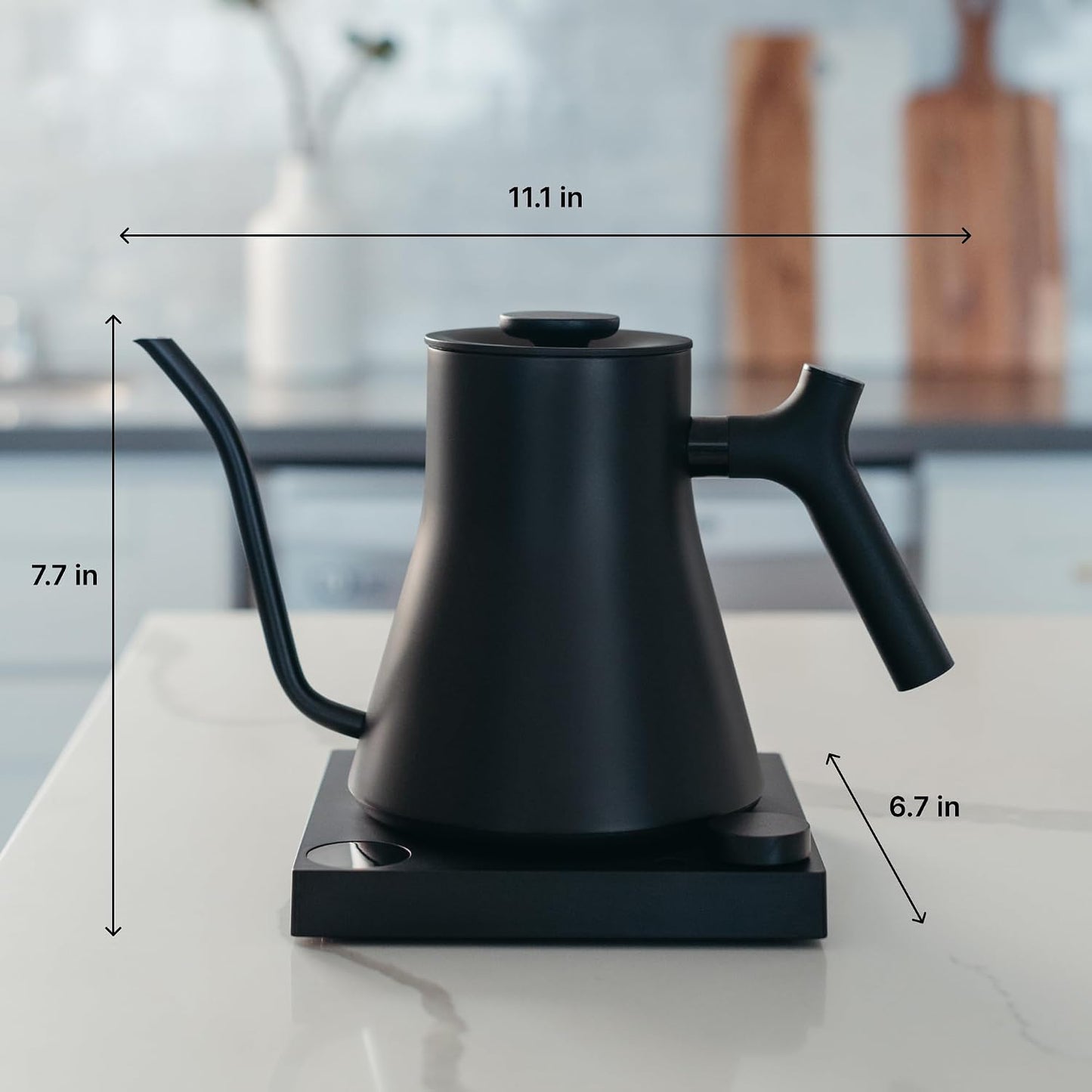 Fellow Stagg EKG Pro Pour-Over Coffee & Tea Kettle - To-the-Degree Temp Control, Precision Gooseneck Spout, 0.9L Matte Black