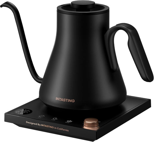 Gooseneck Electric Kettle for Pour Over Coffee - Precise ±1°F Temp Control by INTASTING