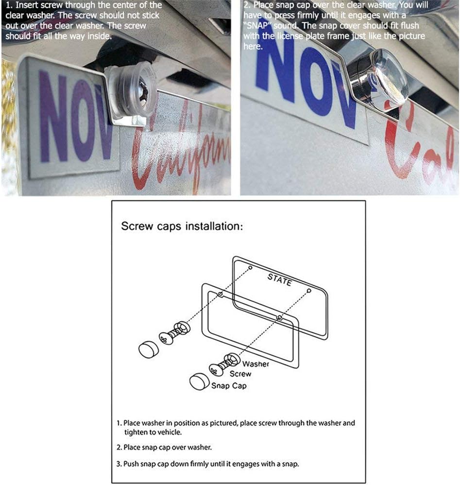 SunplusTrade Slim Stainless Steel License Plate Frame - Rust-Free & Chrome Finish