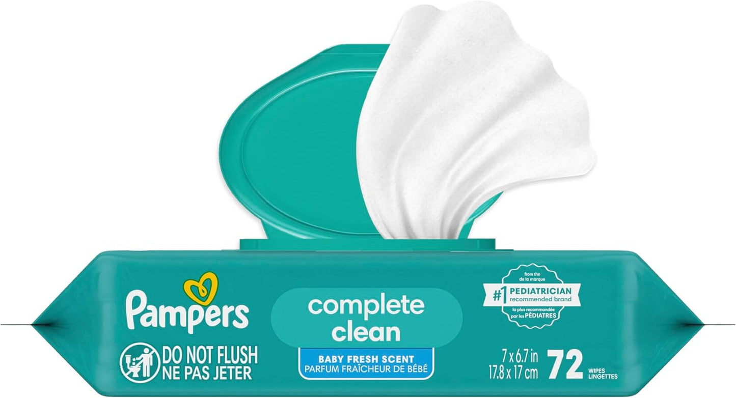 Pampers Baby Wipes - Gentle Head-to-Toe Clean with Baby Fresh Scent, 72 Count