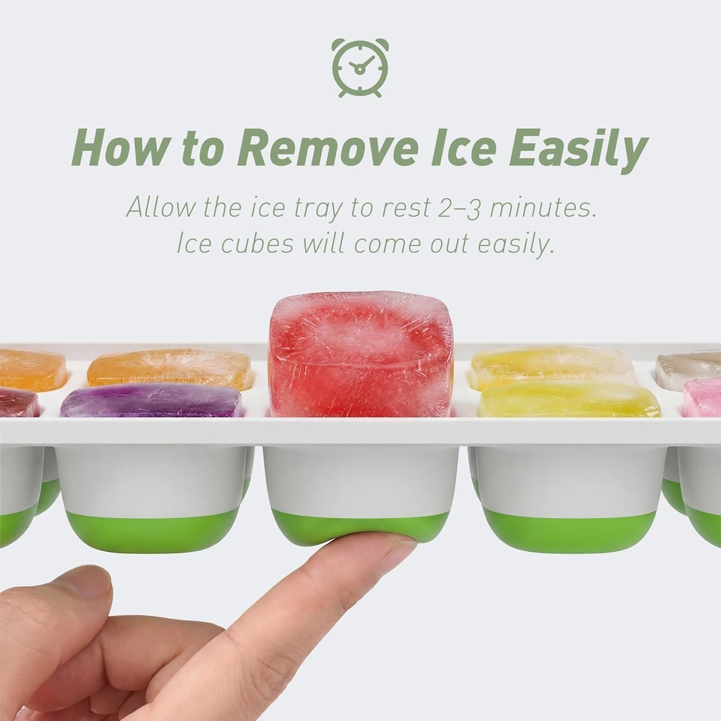 ChefAide 4-Pack Ice Cube Trays with Lids - Stackable Freezer Ice Molds