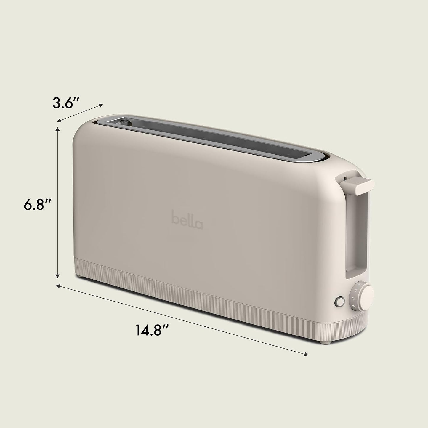Bella 2-Slice Slim Toaster with 6 Shade Settings & Reheat - Fits Anywhere Kitchenware