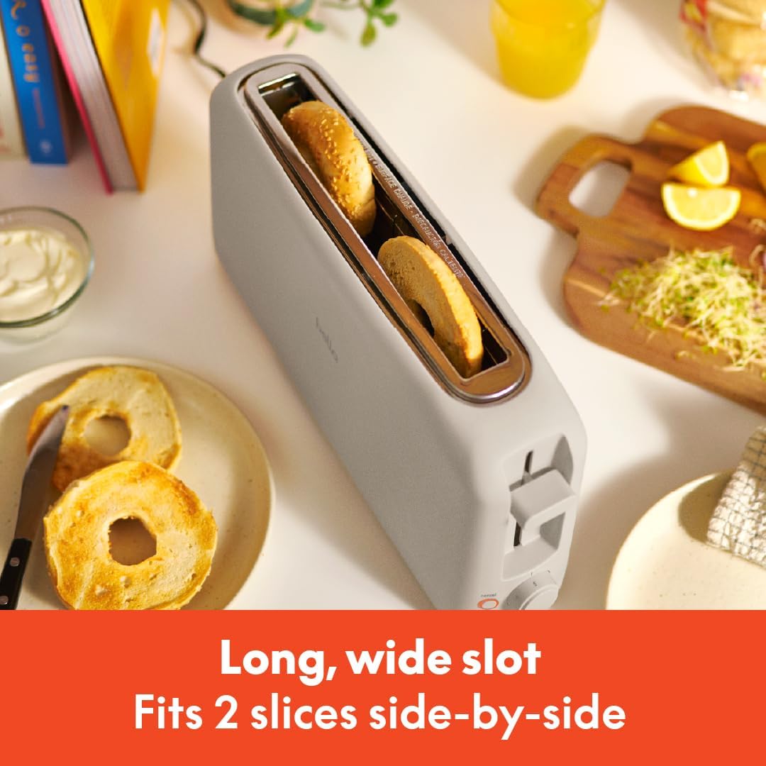 Bella 2-Slice Slim Toaster with 6 Shade Settings & Reheat - Fits Anywhere Kitchenware