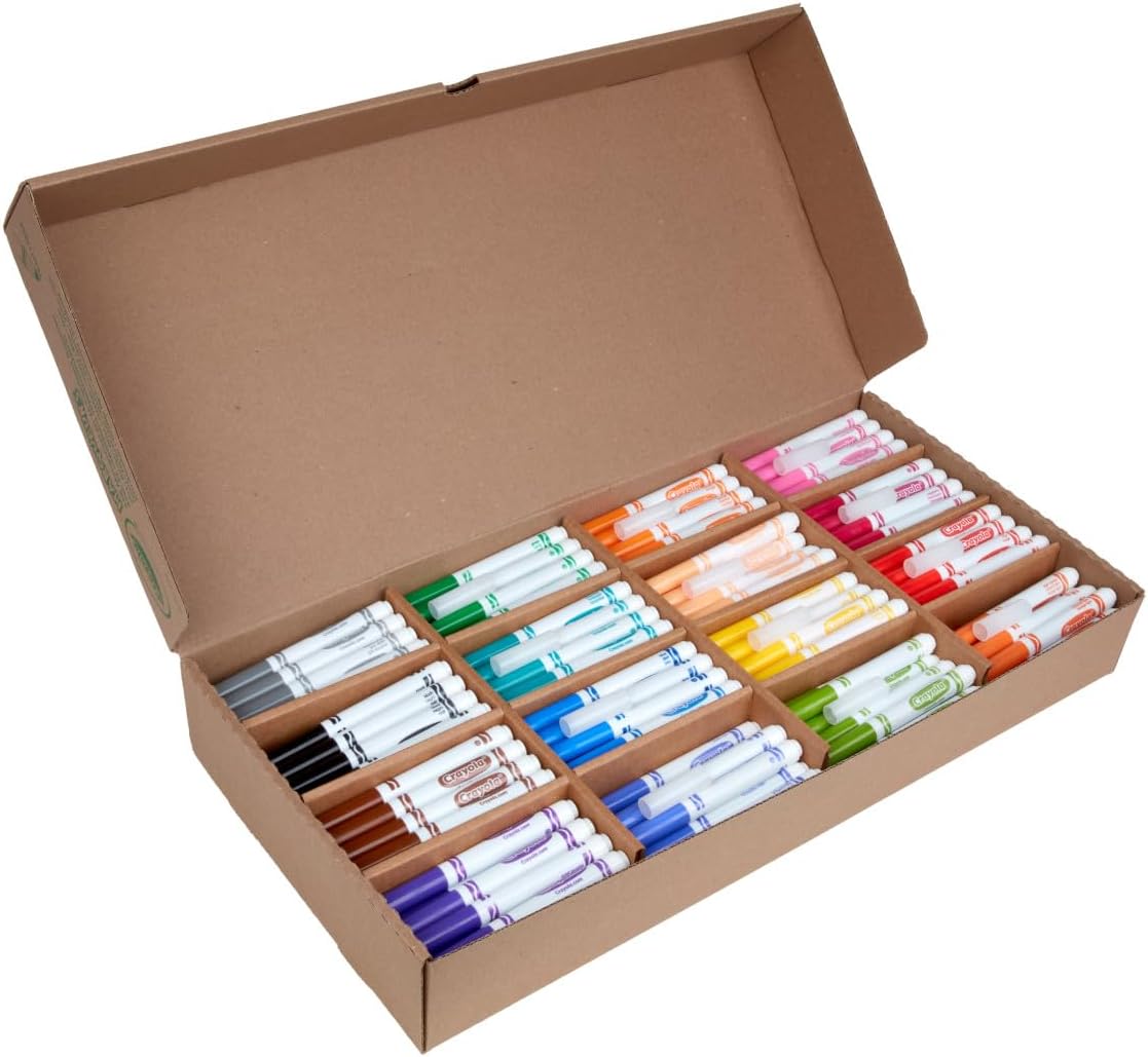 Crayola Broad Line Markers Classpack - 256 Count Bulk Art Supplies for Kids