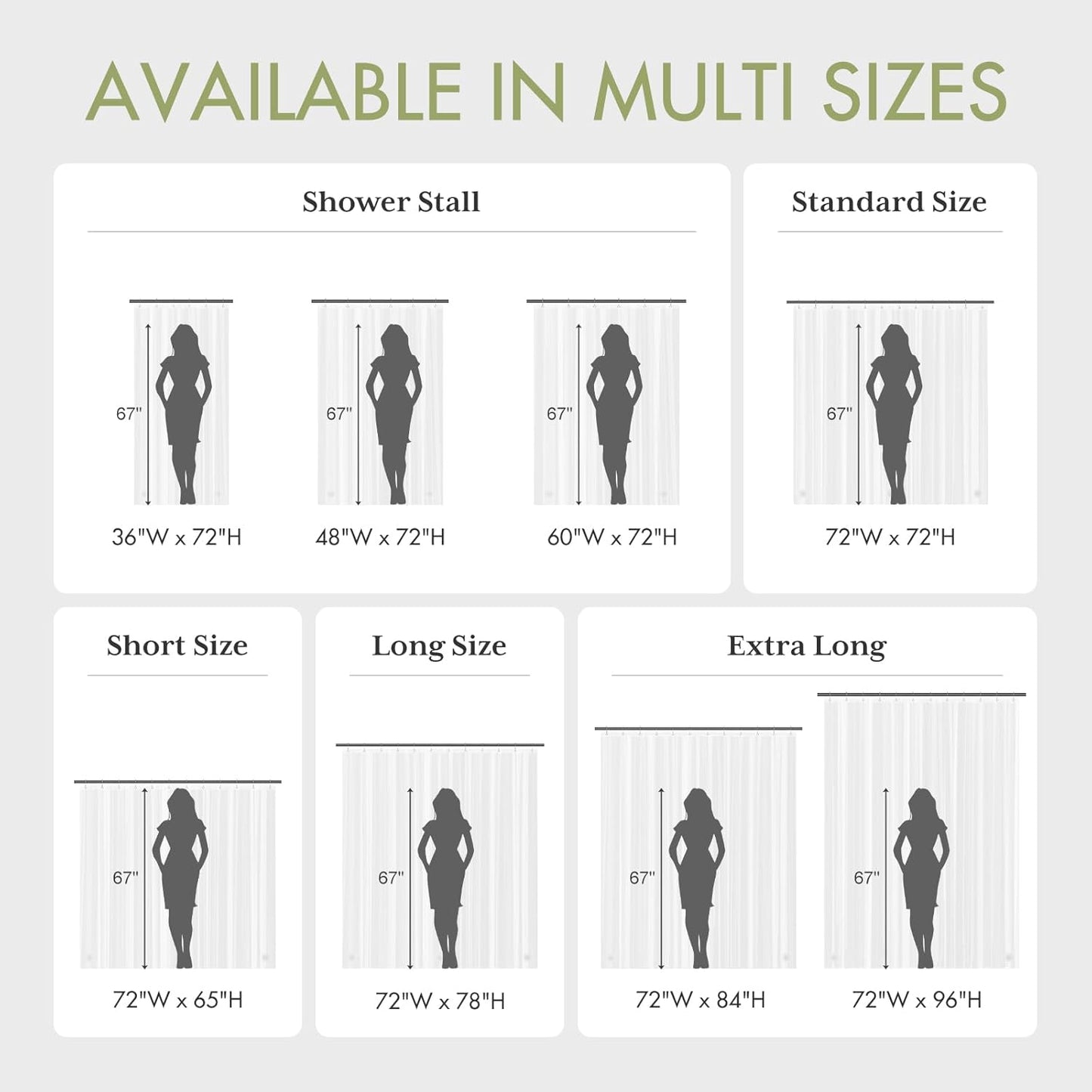 AmazerBath Clear Waterproof Shower Curtain Liner - 72x72 with Magnets & Grommets for Dry Bathroom