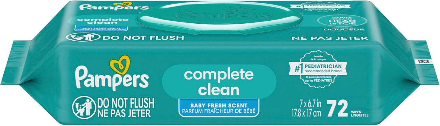 Pampers Baby Wipes - Gentle Head-to-Toe Clean with Baby Fresh Scent, 72 Count