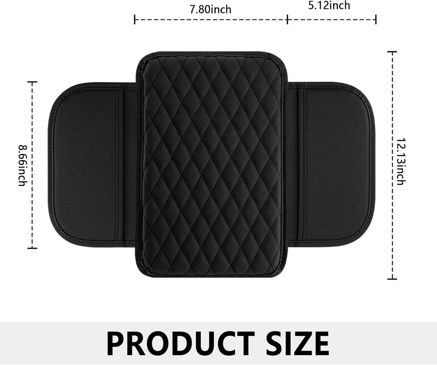 Stacool Universal Car Center Console Cover with 2 Storage Pockets - Premium Microfiber Leather Armrest Cushion for Comfort & Organization