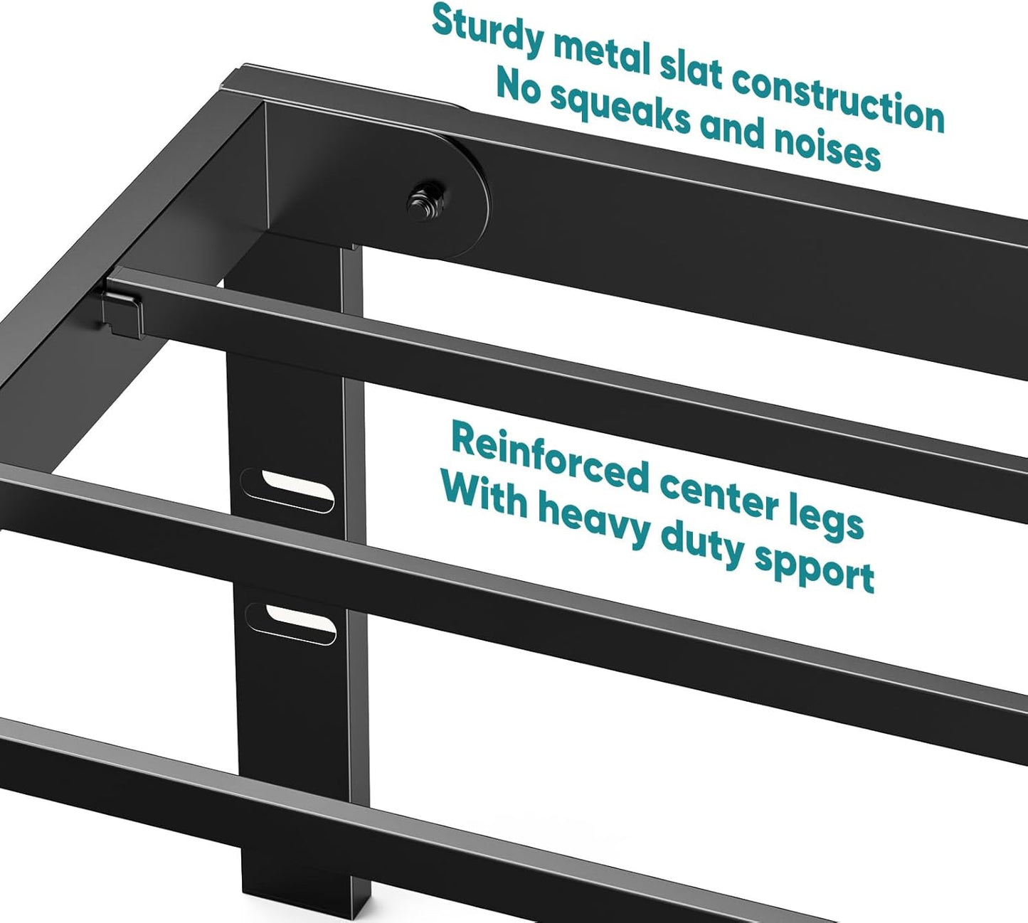 Sweetcrispy Heavy-Duty Twin Bed Frame with Storage & No Box Spring Needed (14" Steel)