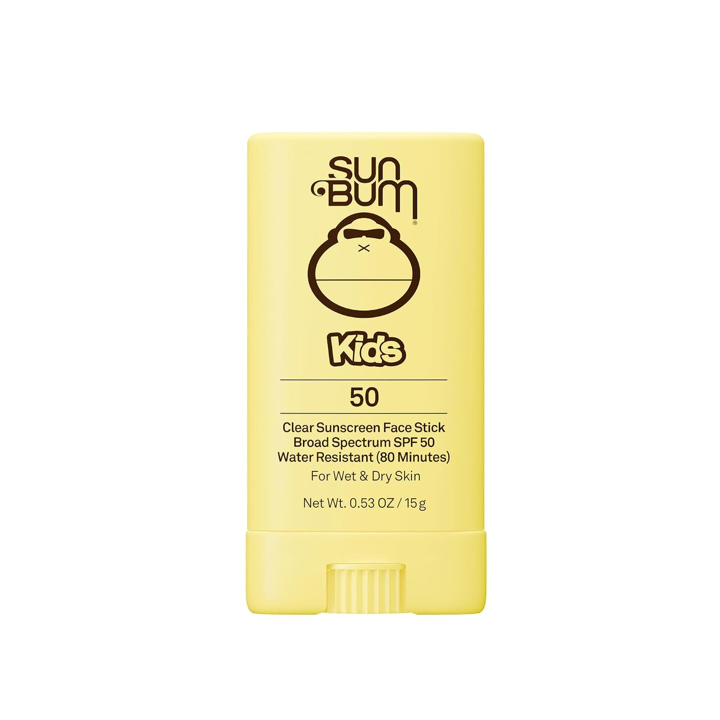 Sun Bum Kids SPF 50 Clear Face Stick - Wet/Dry Sunscreen for Active Kids (Hawaii Compliant)