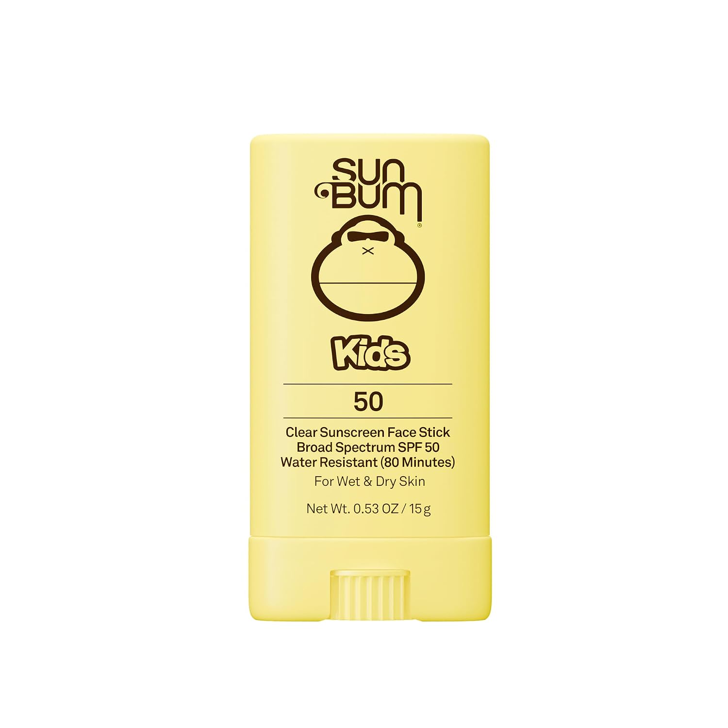 Sun Bum Kids SPF 50 Clear Face Stick - Wet/Dry Sunscreen for Active Kids (Hawaii Compliant)