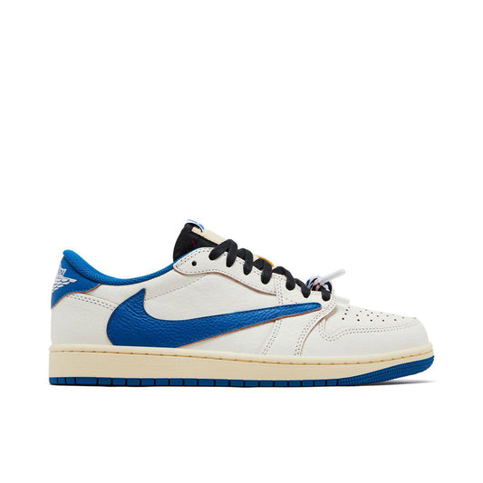Fragment x Travis Scott x Air Jordan 1 Low OG - Sail / Military Blue - view 1