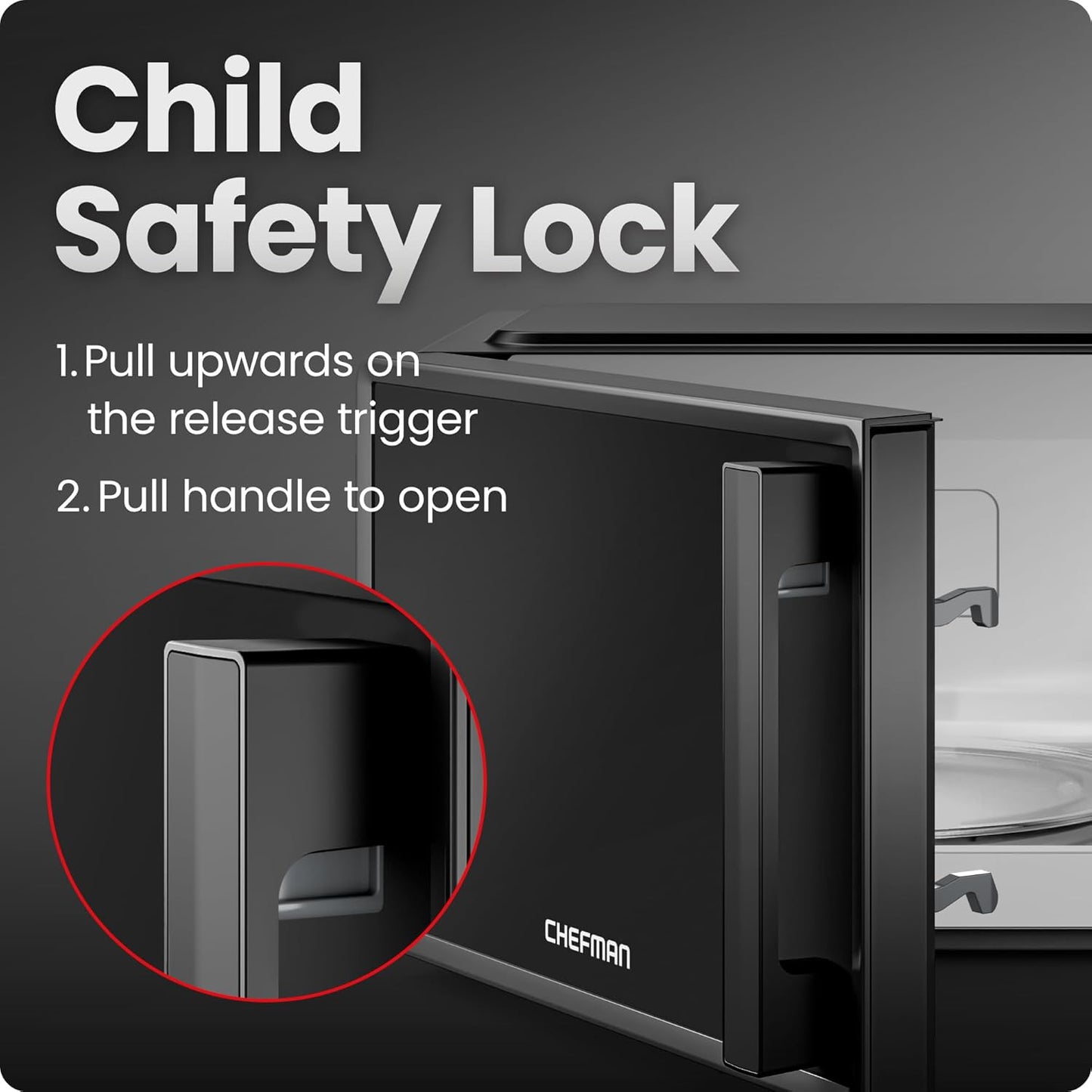 Chefman 0.7 Cu. Ft. Countertop Microwave (RJ55-7-V2) - 700W with 10 Power Levels & Child Safety Lock