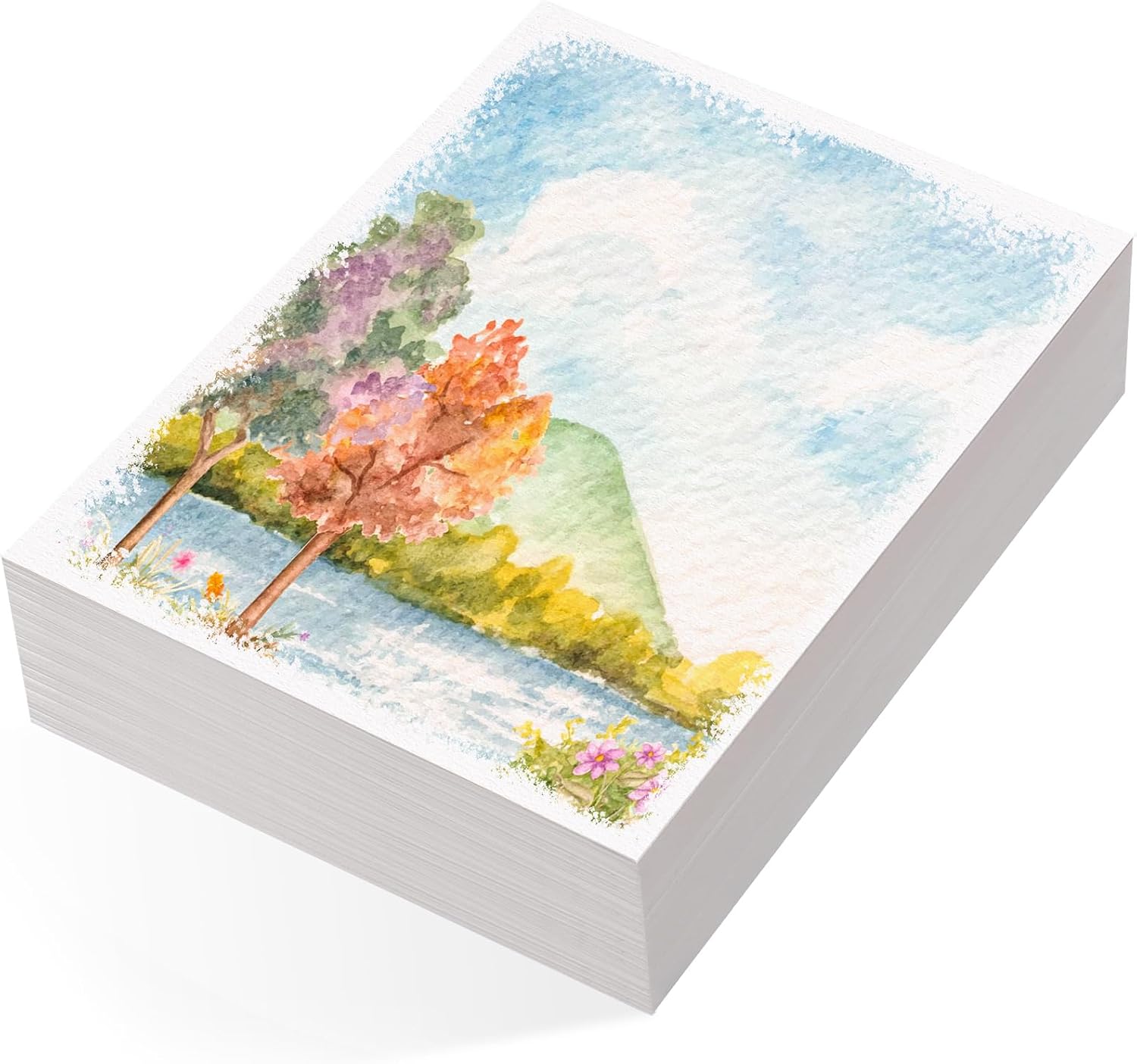Prudiut 80 Sheets Watercolor Paper Bulk - 5x7 Inch Cold Press White for Kids & Artists