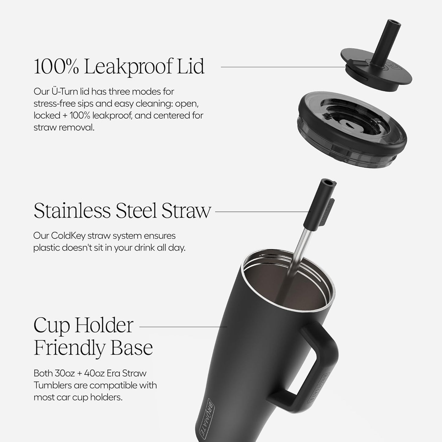 BrüMate Era 40oz Leakproof Insulated Tumbler with Handle | Keeps Drinks Cold 24+ Hours