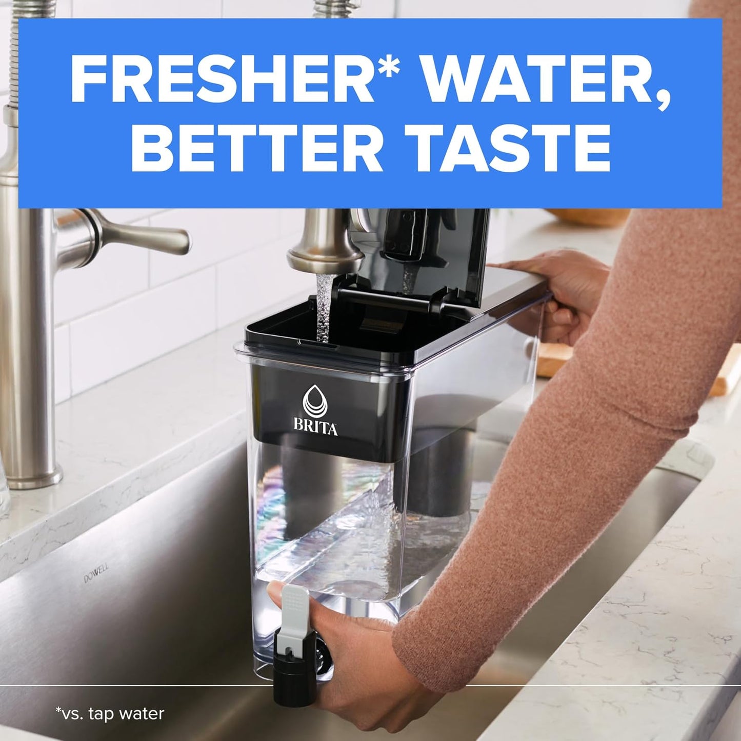 Brita UltraMax Large 27-Cup Water Filter Dispenser - BPA-Free, NSF Certified, Removes Chlorine & Impurities