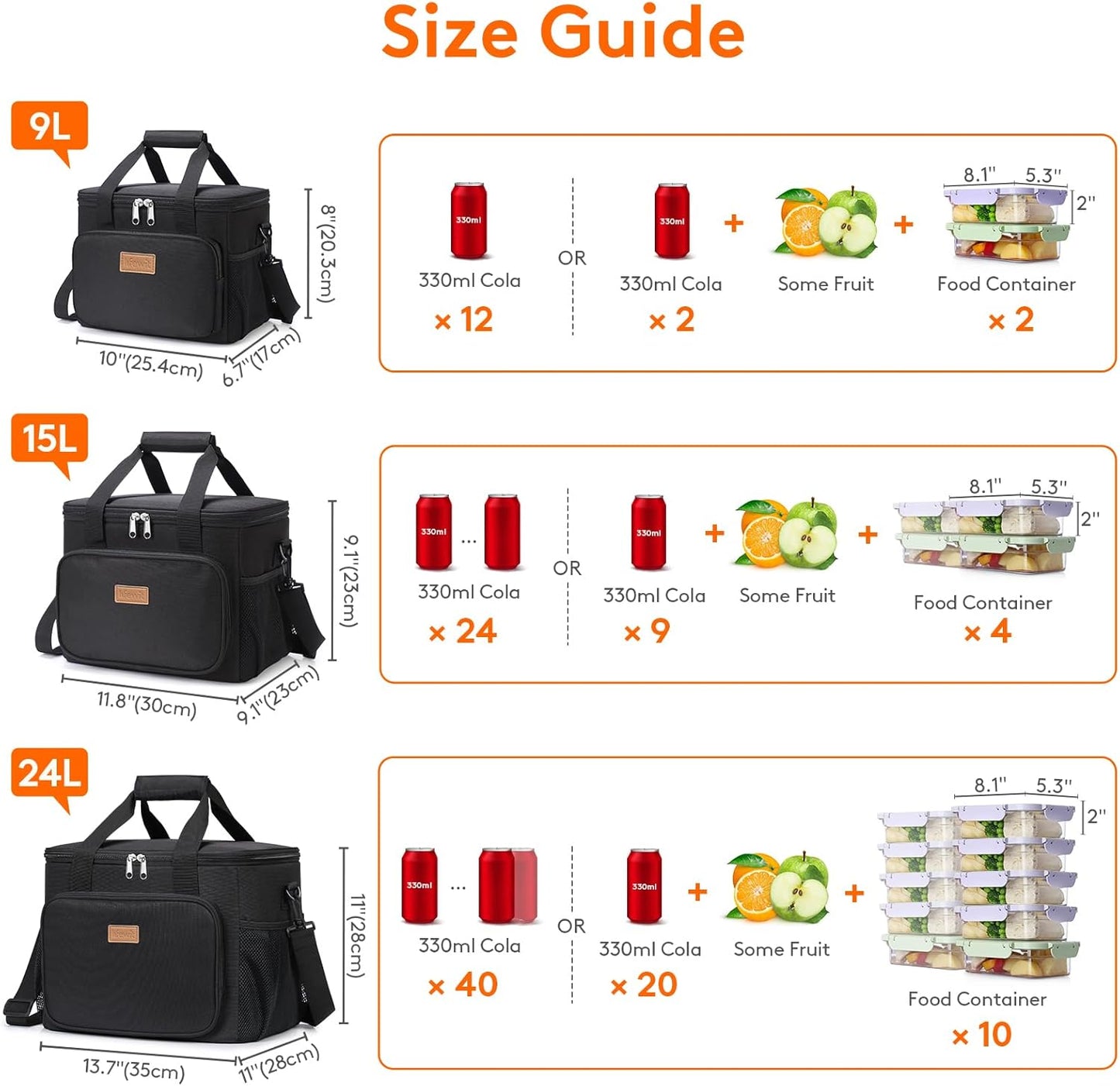 Lifewit Insulated Lunch Bag - 9L Large Cooler Tote for Adults