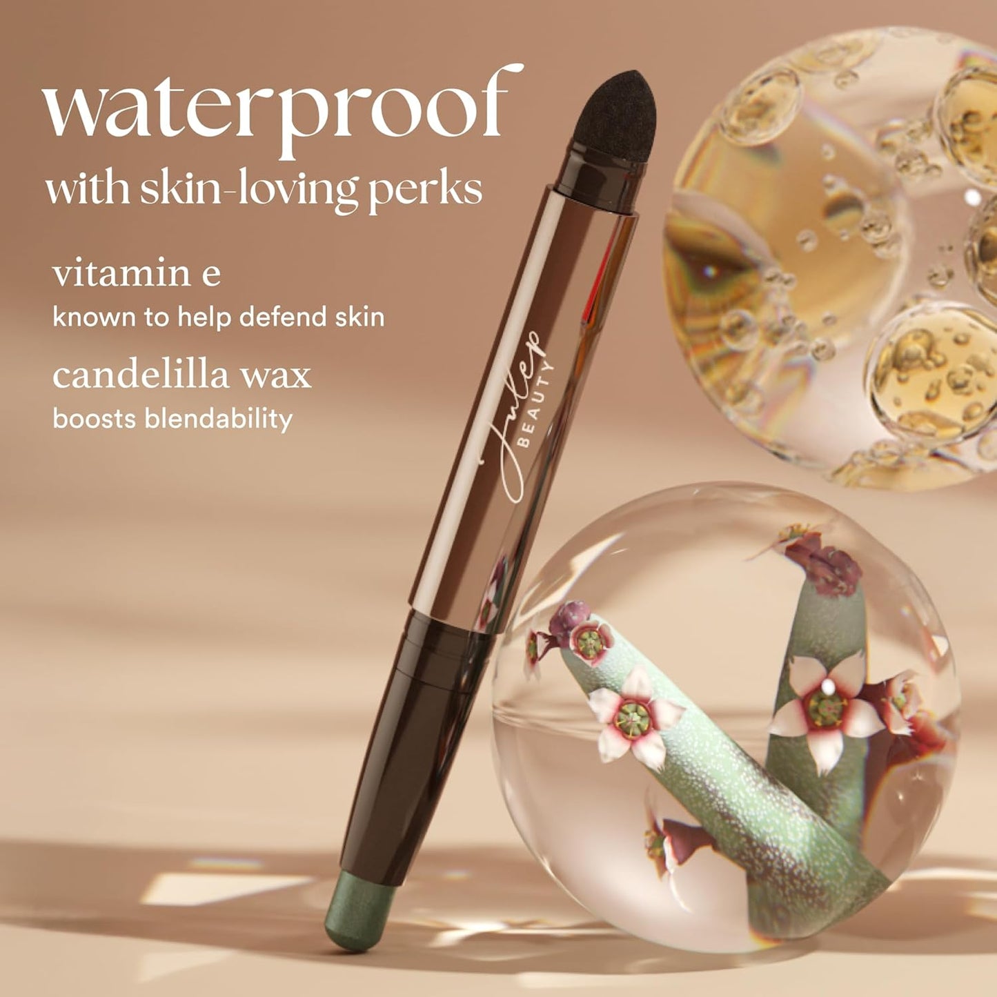 Julep Champagne Shimmer Cream-to-Powder Waterproof Eyeshadow Stick - Long-Lasting, Crease-Proof